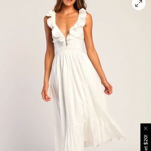 Lulu's White Eyelet Maxi Dress